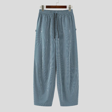 AIDASE  -  Men Pants Striped Drawstring Joggers Loose Casual Trousers Men Streetwear 2025 Oversize Fashion Leisure Wide Leg Pants aidase-shop